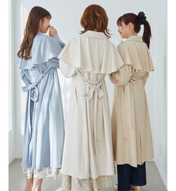 MAJESTICLEGON「ケープロングトレンチコート」|トレンチコート|