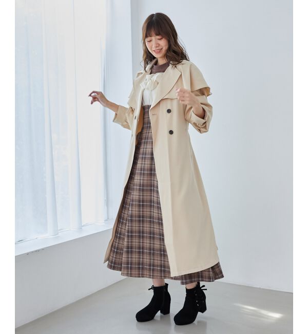 MAJESTICLEGON「ケープロングトレンチコート」|トレンチコート|