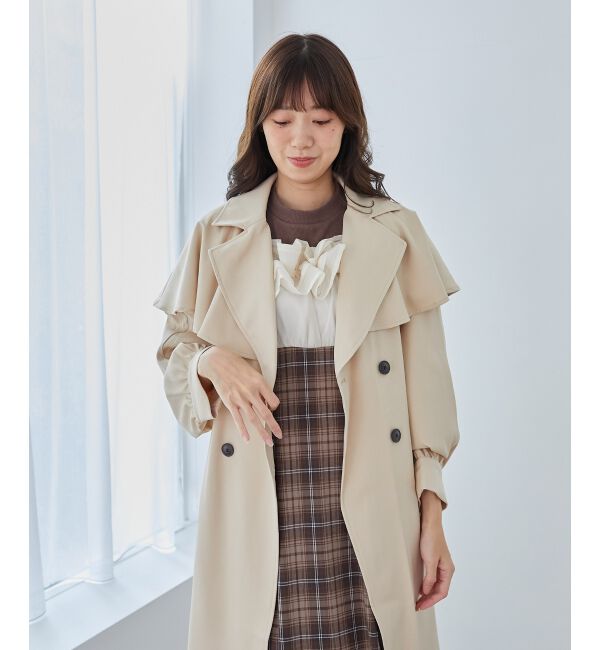 MAJESTICLEGON「ケープロングトレンチコート」|トレンチコート|