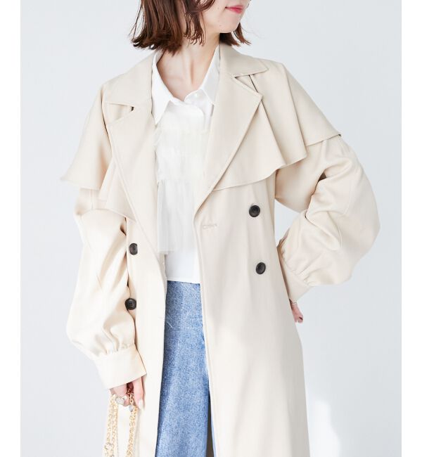 MAJESTICLEGON「ケープロングトレンチコート」|トレンチコート|