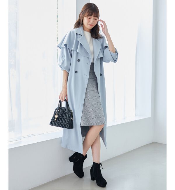 MAJESTICLEGON「ケープロングトレンチコート」|トレンチコート|