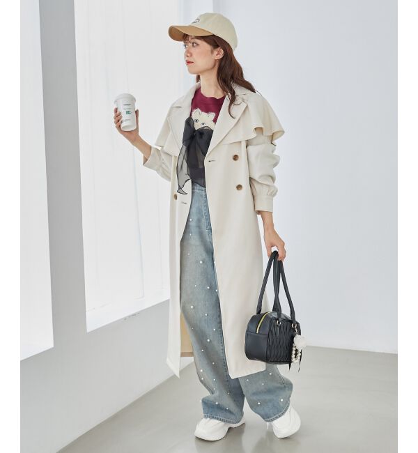 MAJESTICLEGON「ケープロングトレンチコート」|トレンチコート|