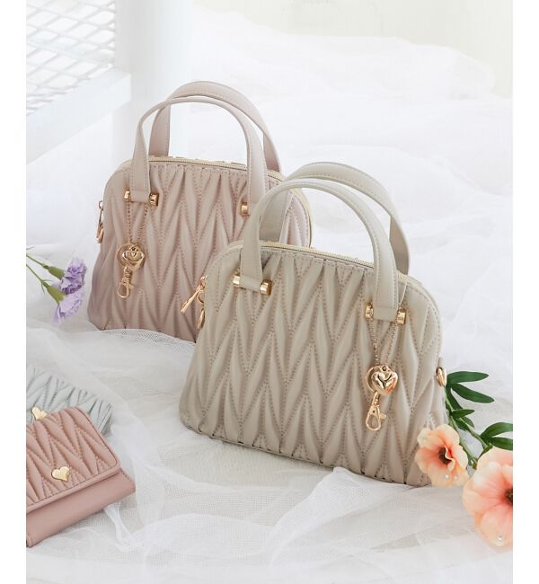 MAJESTICLEGON「チャームセットキルティングバッグ」|ハンドバッグ|