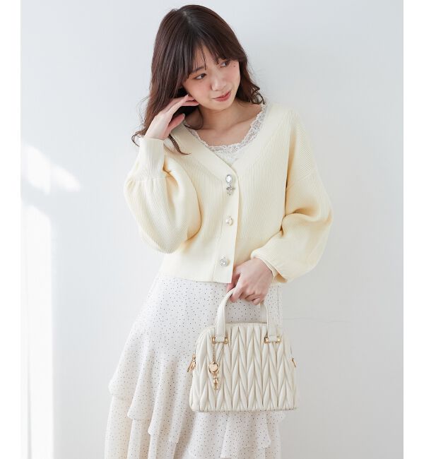 MAJESTICLEGON「チャームセットキルティングバッグ」|ハンドバッグ|