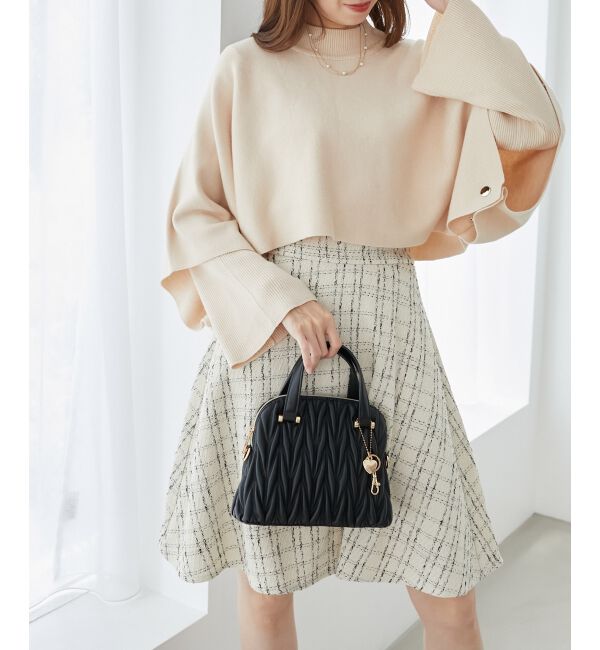 MAJESTICLEGON「チャームセットキルティングバッグ」|ハンドバッグ|