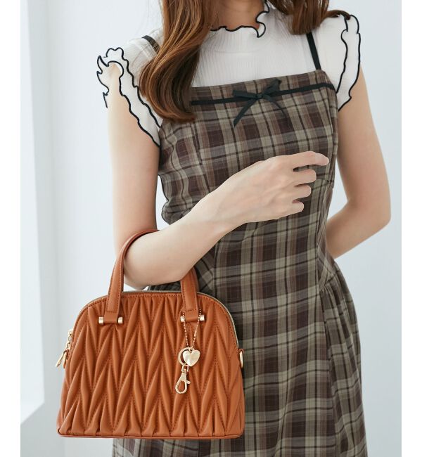 MAJESTICLEGON「チャームセットキルティングバッグ」|ハンドバッグ|