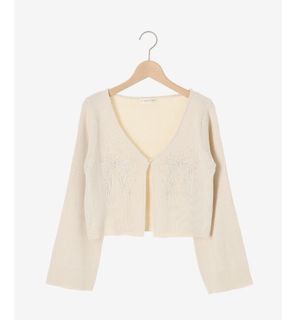 MAJESTICLEGON「リボンエンブロイダリーカーディガン」|カーディガン|