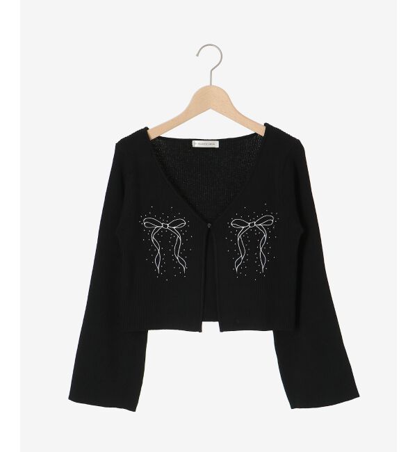 MAJESTICLEGON「リボンエンブロイダリーカーディガン」|カーディガン|