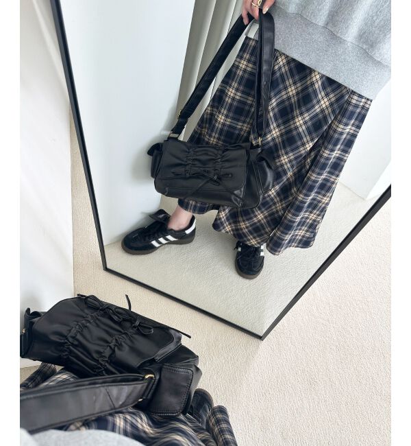 MAJESTICLEGON「チェックマーメイドスカート」|スカート|ネイビー柄