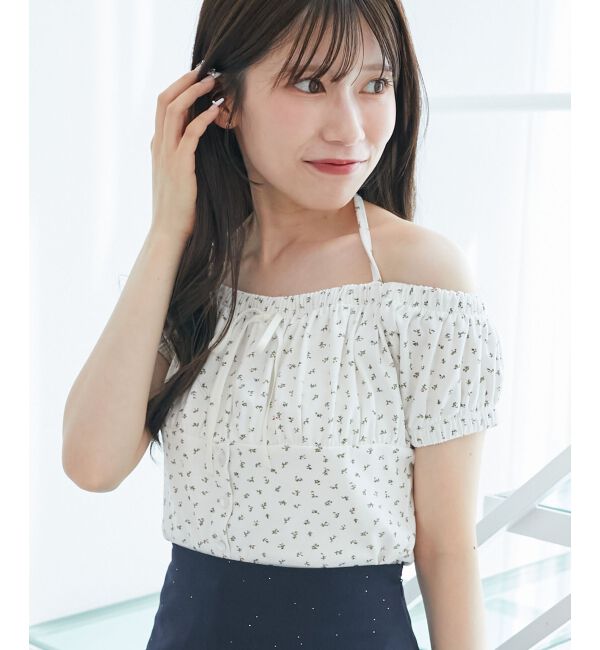  「リボン付きホルターネックカットソー」|Tシャツ・カットソー|