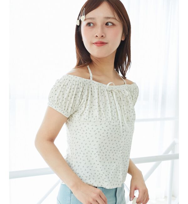  「リボン付きホルターネックカットソー」|Tシャツ・カットソー|