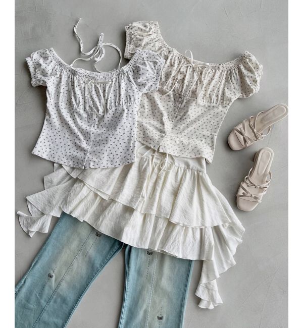  「リボン付きホルターネックカットソー」|Tシャツ・カットソー|