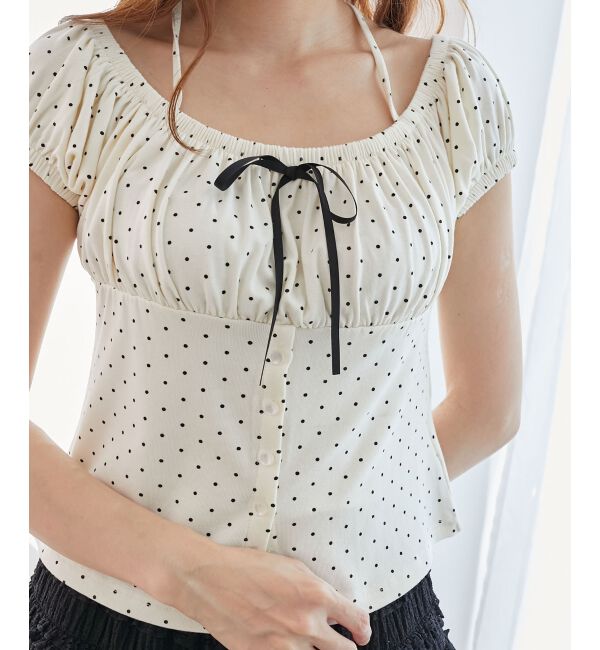  「リボン付きホルターネックカットソー」|Tシャツ・カットソー|