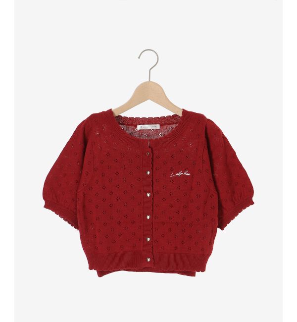  「キャミセットフラワーアイレットクルーカーデ」|カーディガン|