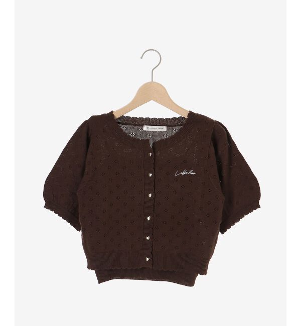  「キャミセットフラワーアイレットクルーカーデ」|カーディガン|