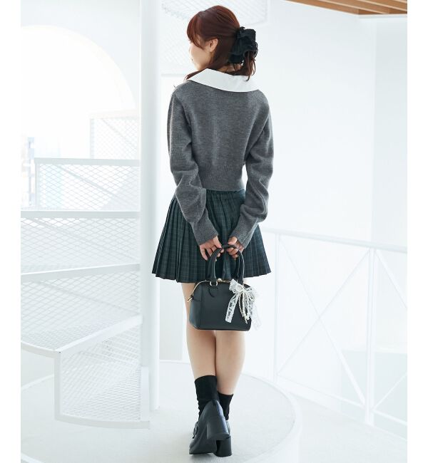  「取り外し襟付きニットカーデ」|カーディガン|