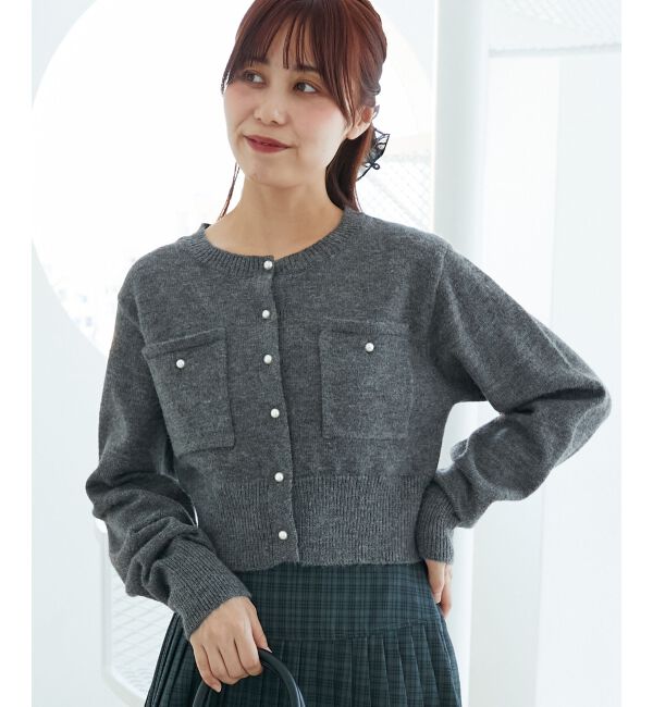  「取り外し襟付きニットカーデ」|カーディガン|