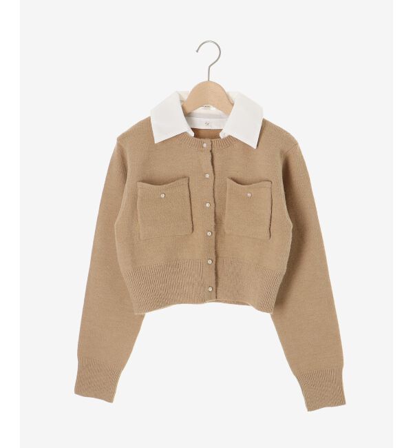  「取り外し襟付きニットカーデ」|カーディガン|