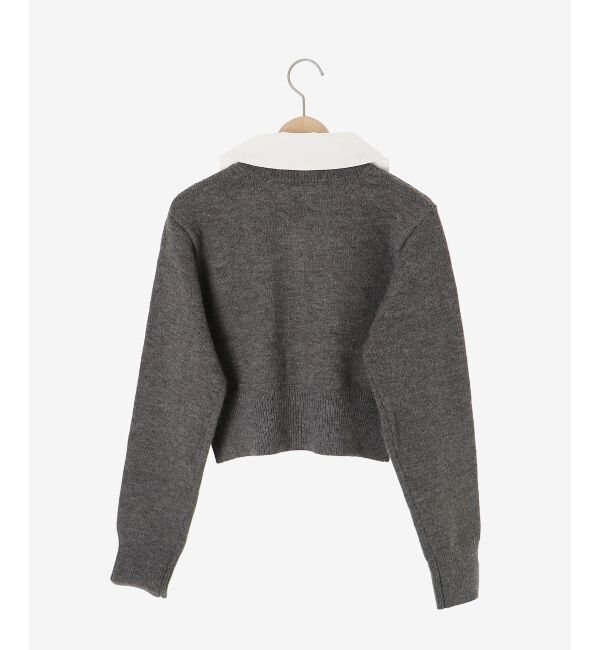  「取り外し襟付きニットカーデ」|カーディガン|