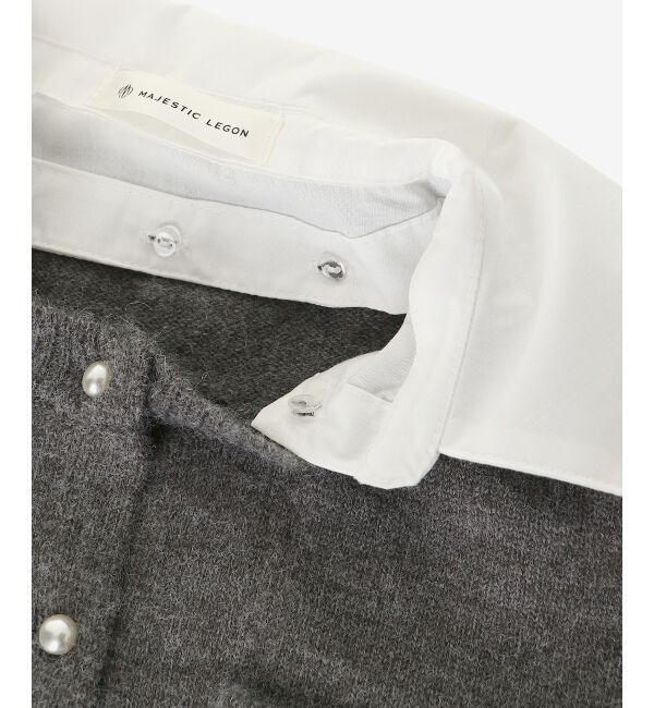  「取り外し襟付きニットカーデ」|カーディガン|