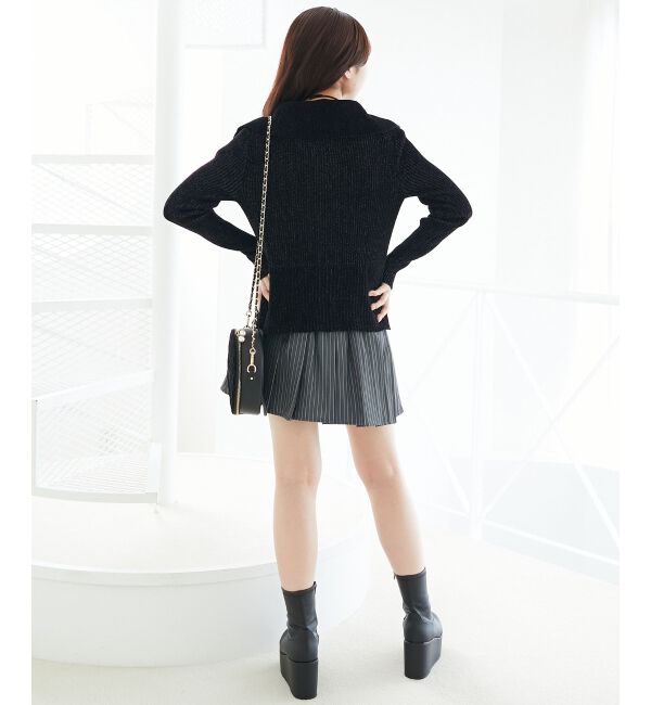  「キラキラモールダブルジップニット」|ニット・セーター|