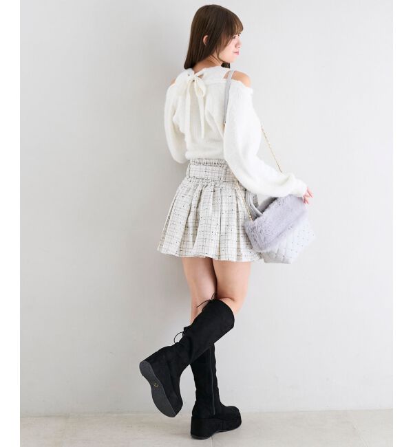  「ベルト付きプリーツミニスカパン」|スカート|