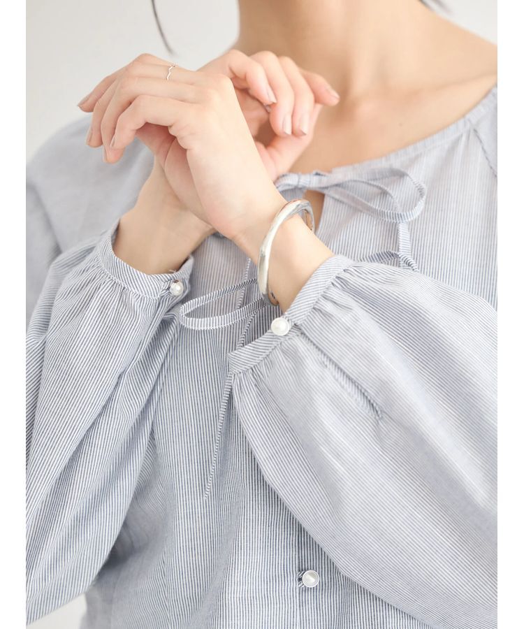 earth music&ecology「ラメストライプリボンブラウス」|シャツ・ブラウス|