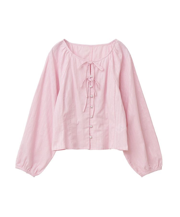 earth music&ecology「ラメストライプリボンブラウス」|シャツ・ブラウス|