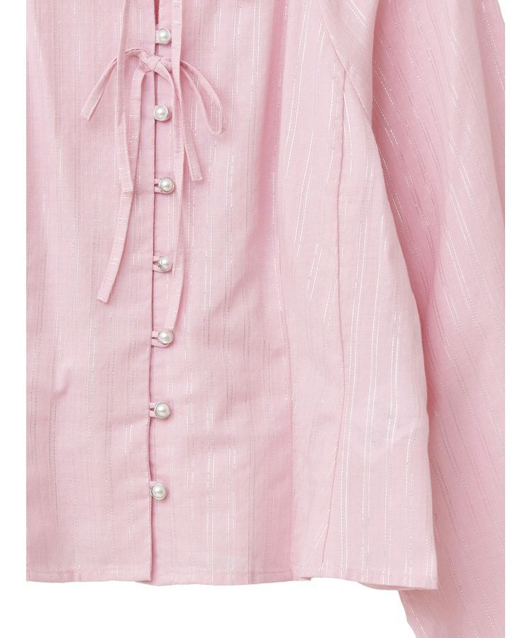 earth music&ecology「ラメストライプリボンブラウス」|シャツ・ブラウス|