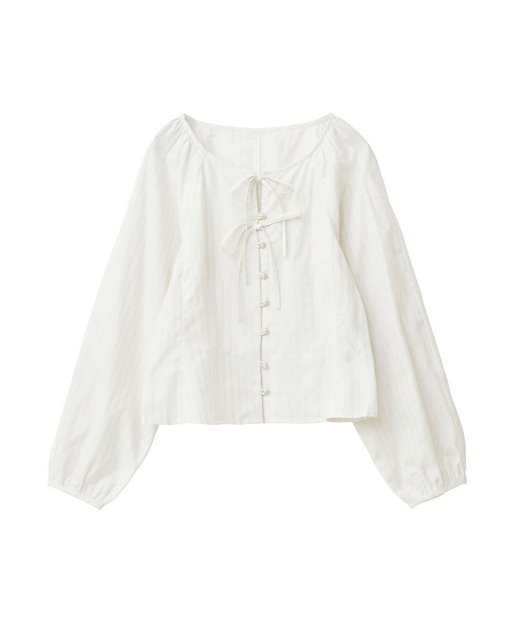 earth music&ecology「ラメストライプリボンブラウス」|シャツ・ブラウス|
