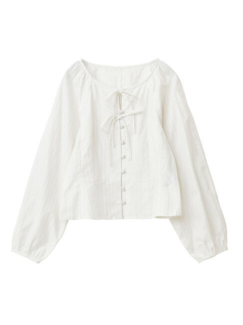 earth music&ecology「ラメストライプリボンブラウス」|シャツ・ブラウス|