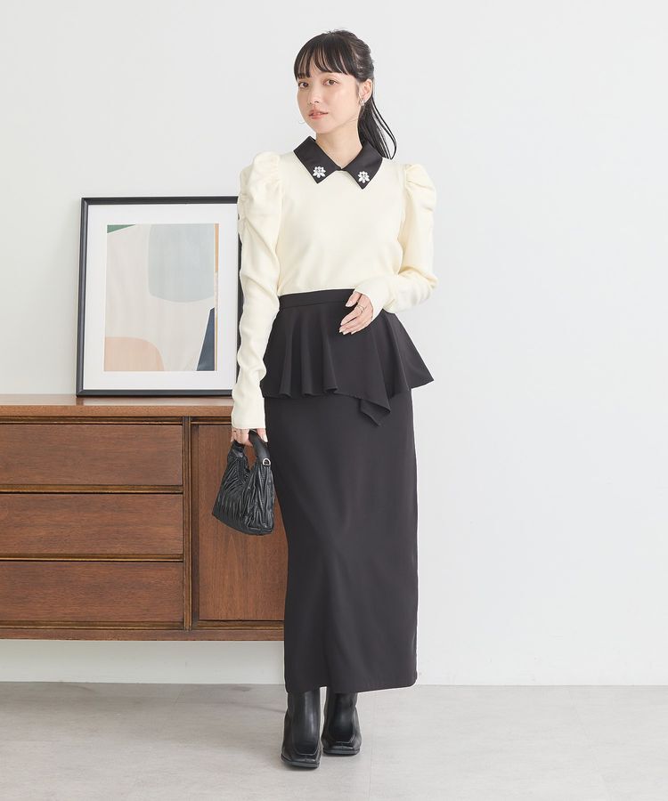 earth music&ecology「ペプラムスカート」|タイト|