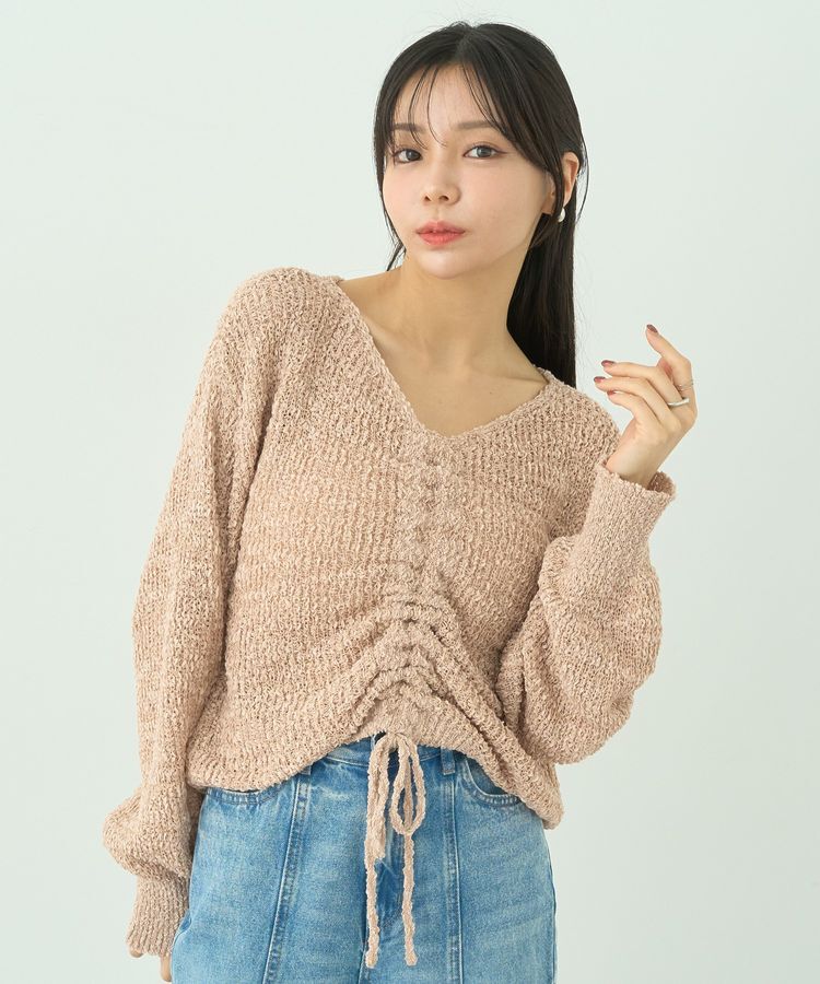 earth music&ecology「ドロストニットプルオーバー」|ニット・セーター|Pink