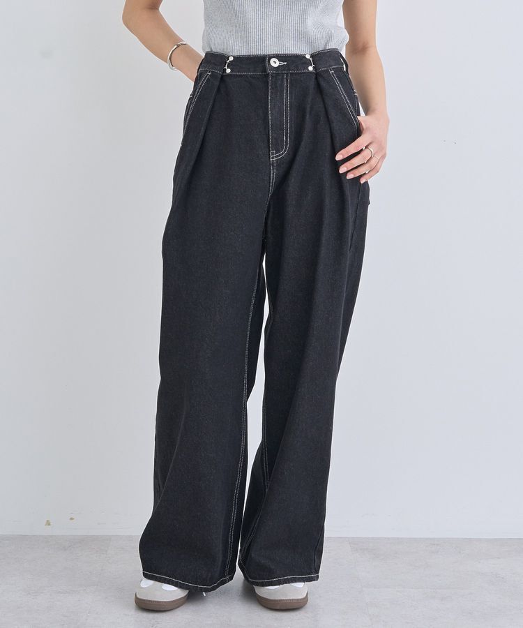 earth music&ecology「タックホックデニムパンツ」|デニム|