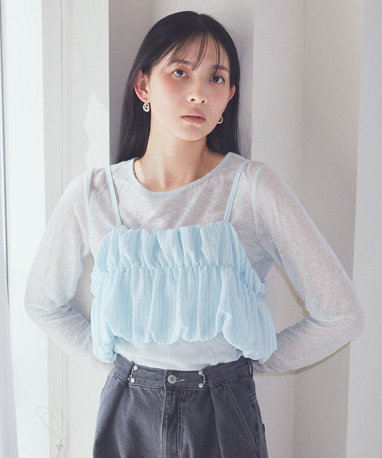 earth music&ecology「シアーレースプルオーバー」|Tシャツ・カットソー|