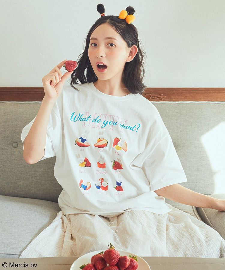 earth music&ecology「miffy/earth strawberry Tee」|Tシャツ・カットソー|Off White