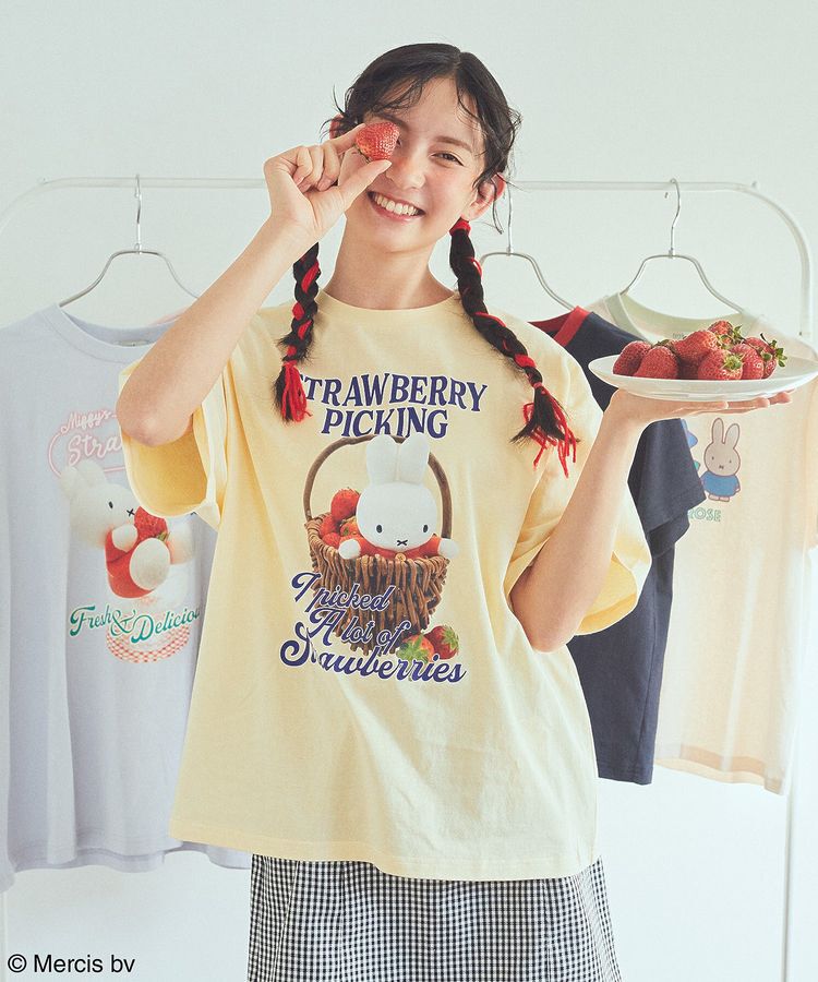 earth music&ecology「miffy/earth strawberry Tee」|Tシャツ・カットソー|Yellow