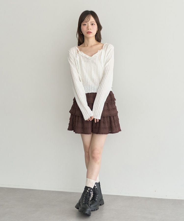 earth music&ecology「フリフリミニスカート」|スカート|