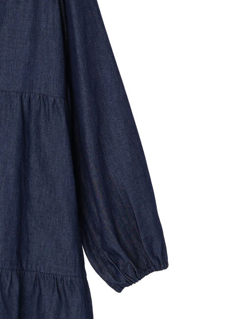  「【WEB限定・小柄女性向け】ティアードデニムロングワンピース」|ワンピース|