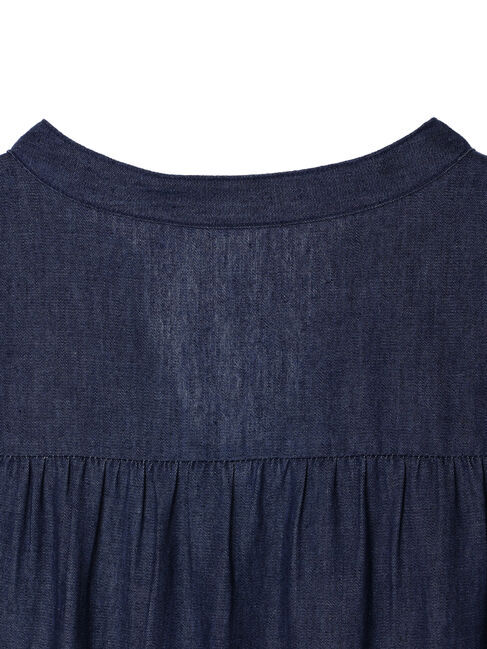  「【WEB限定・小柄女性向け】ティアードデニムロングワンピース」|ワンピース|