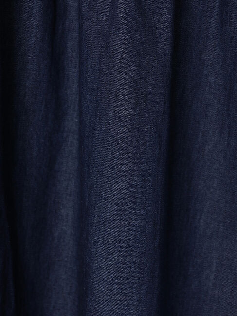  「【WEB限定・小柄女性向け】ティアードデニムロングワンピース」|ワンピース|