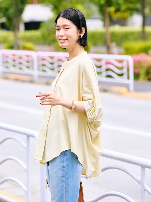 AMERICAN HOLIC「接触冷感+UVカット　ギャザースリーブブラウス」|シャツ・ブラウス|