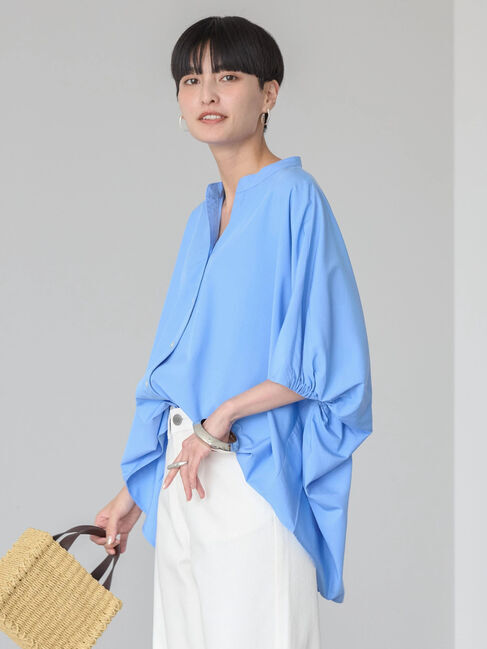 AMERICAN HOLIC「接触冷感+UVカット　ギャザースリーブブラウス」|シャツ・ブラウス|Sax