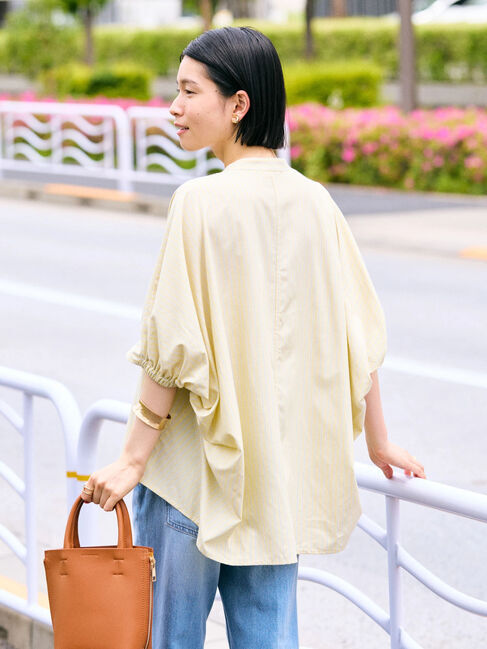 AMERICAN HOLIC「接触冷感+UVカット　ギャザースリーブブラウス」|シャツ・ブラウス|