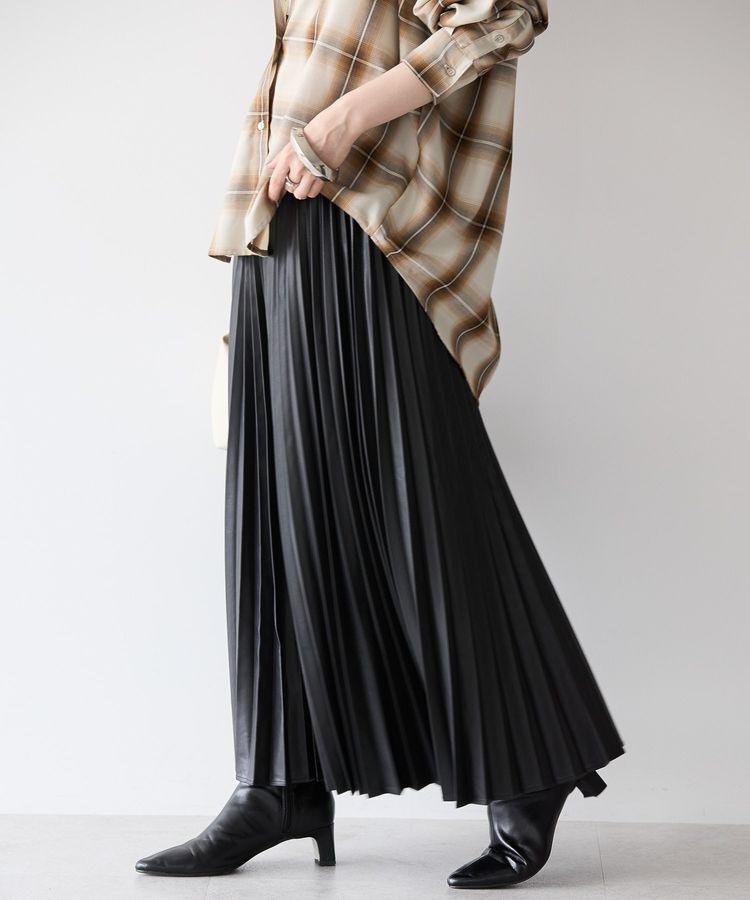 AMERICAN HOLIC「フェイクレザープリーツスカート」|スカート|