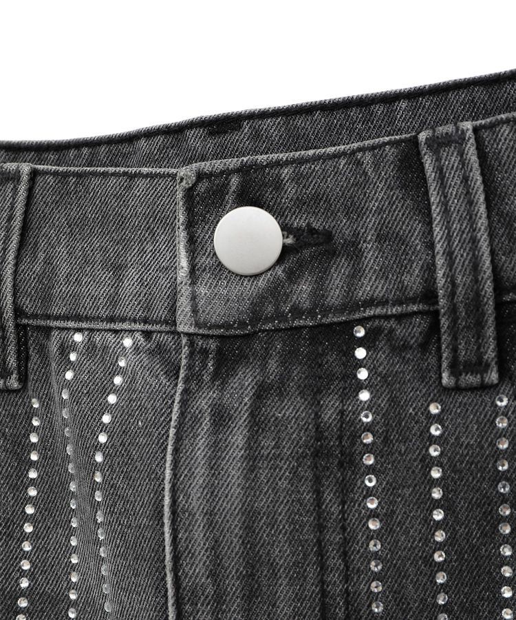 AMERICAN HOLIC「ラインストーンデニムスカート/Disney」|タイト|