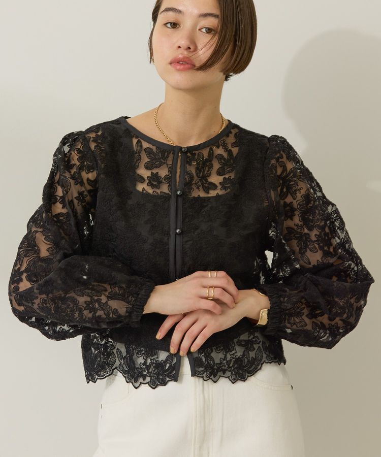 AMERICAN HOLIC「前後2WAYシアーレースブラウス」|シャツ・ブラウス|