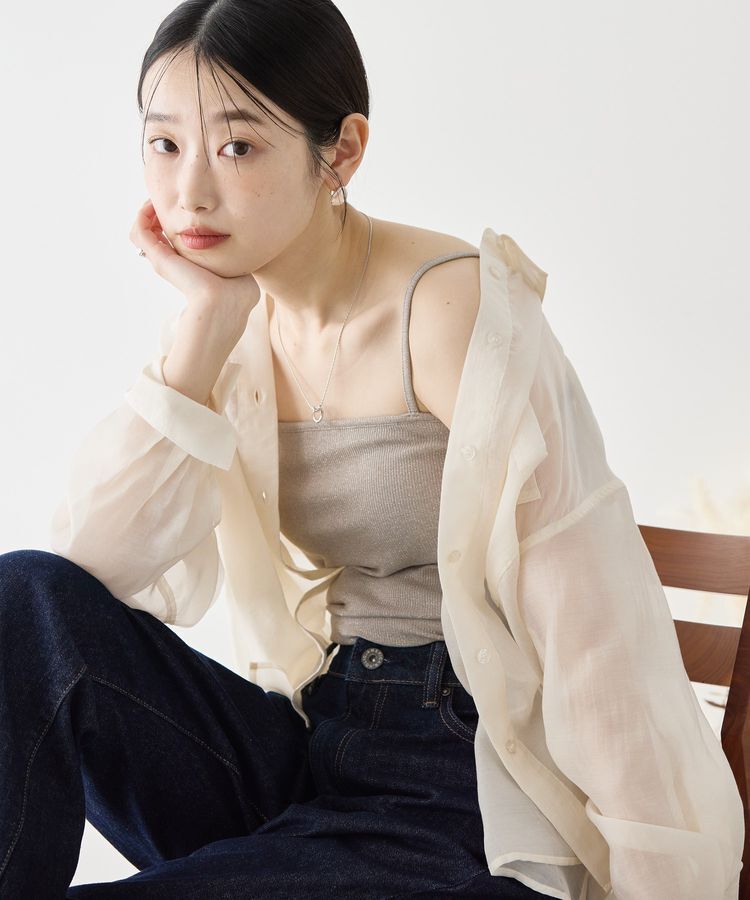 AMERICAN HOLIC「カップ付きラメリブキャミソール」|インナー|