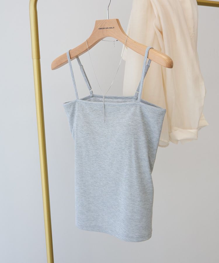 AMERICAN HOLIC「カップ付きラメリブキャミソール」|インナー|