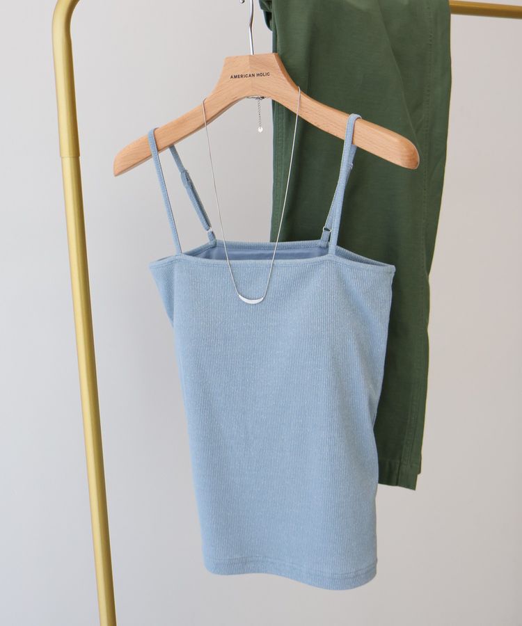 AMERICAN HOLIC「カップ付きラメリブキャミソール」|インナー|